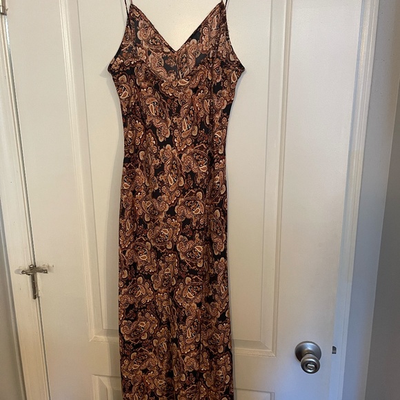 Nili Lotan x Target Paisley Print Brown Slip Dress - Picture 3 of 8